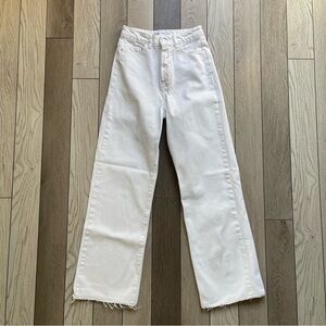 Zara White Wide Leg Flare Jeans